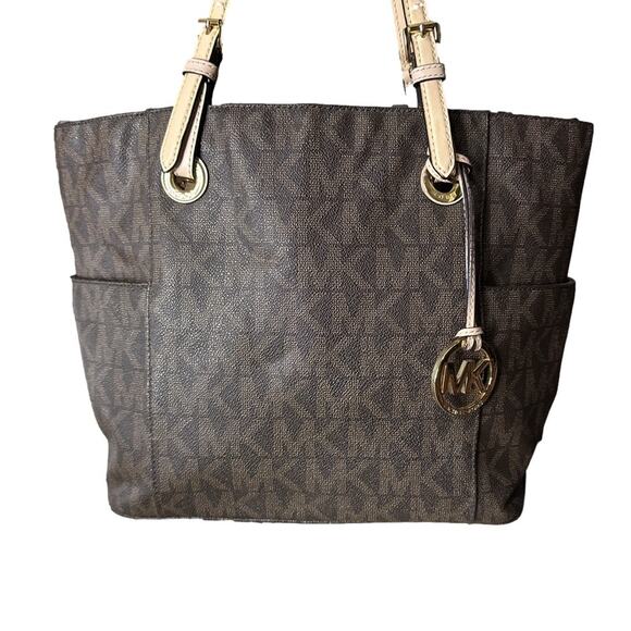 MICHAEL KORS Brown Signature Coated Canvas Tote Shoulder Bag - Picture 2 of 14